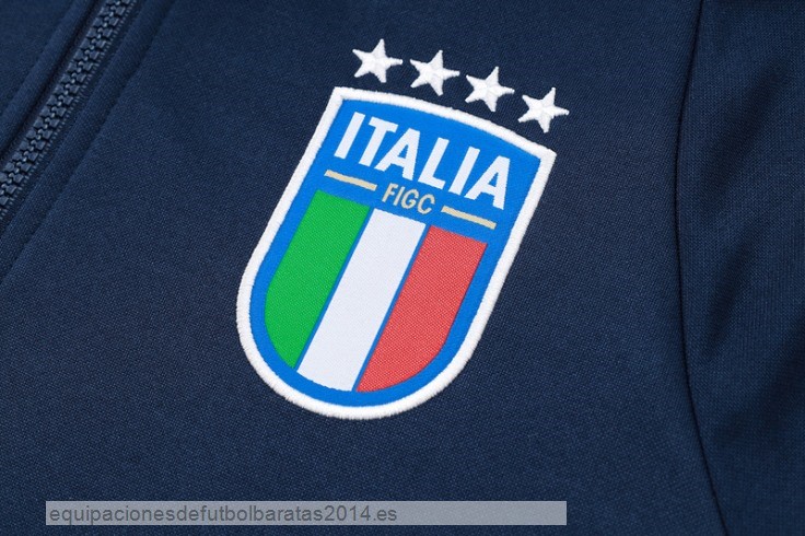 Nuevo Conjunto Completo Chaqueta Con Capucha Italia 2024 Azul Marino Baratas